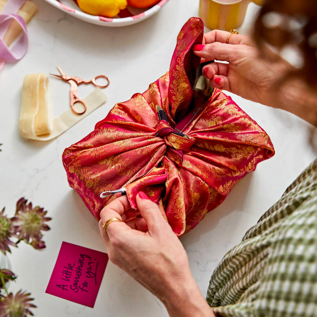 Upcycled Sari Fabric Gift Wrap - Set of 2
