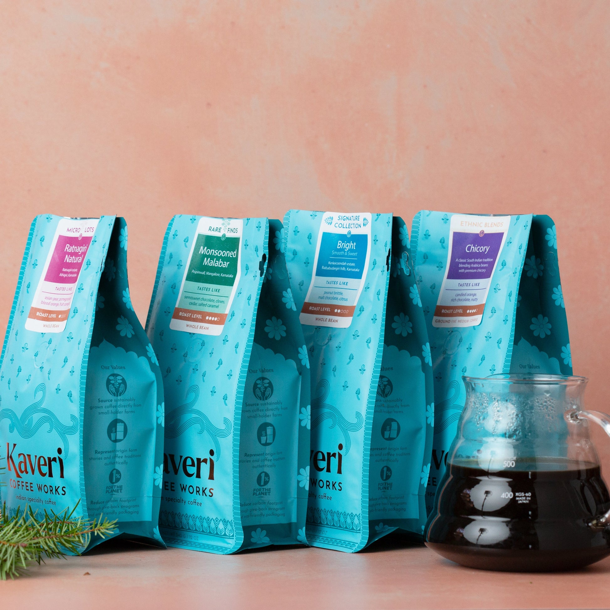 Kaveri Coffee Discovery kit. Woman-owned, Single origin direct trade sustainable coffee.