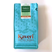 Single origin, Specialty Indian Peaberry Coffee. Tasting notes include cherry vanilla, baker's chocolate with a velvety mouthfeel. 